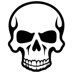 outline vector skull in black