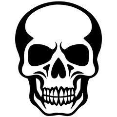 outline vector skull in black