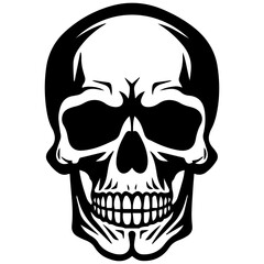 Fototapeta premium outline vector skull in black