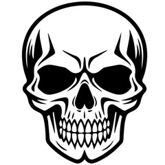 outline vector skull in black