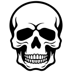 outline vector skull in black