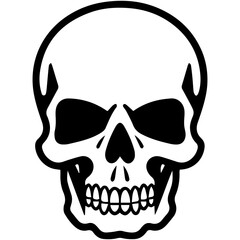 outline vector skull in black