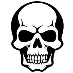 outline vector skull in black