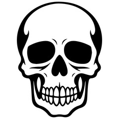 outline vector skull in black