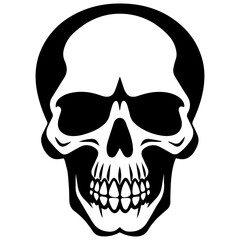 outline vector skull in black