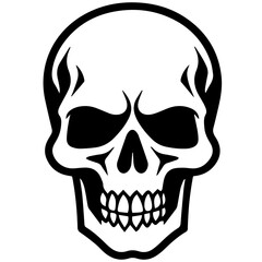 outline vector skull in black