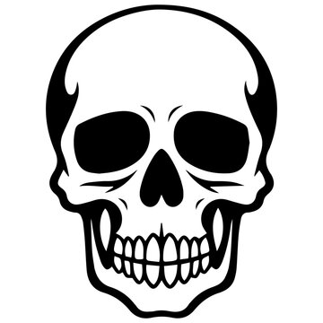 recommend clip art: outline vector skull in black