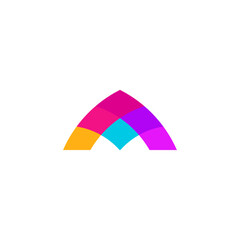Letter A colorful simple logo icon vector