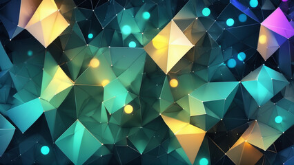 緑からのgradation,幾何学的な背景, AI Generated	
