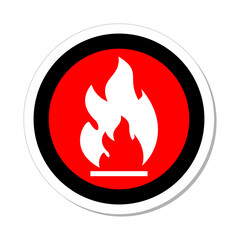 ISO Circle Sign: No Flammable or Combustible Materials Symbol