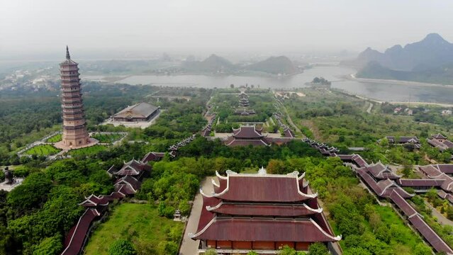 Bai Dinh Pagoda Vietnam. Drone