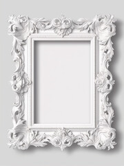 White photo frame on isolated background - ai generative