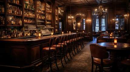 Fototapeta na wymiar Modern bar interior.