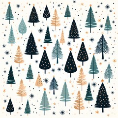 Obraz premium Simple Christmas background with Christmas trees