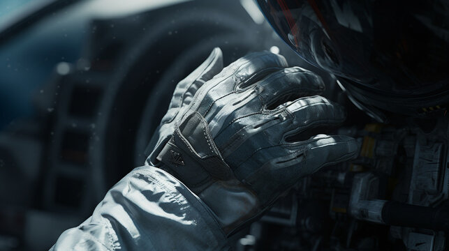 A Close-up Of The Pilot's Gloved Hand Reaching Out To Touch The Fighter Jet's Fuselage, A Moment Of Connection And Readiness 