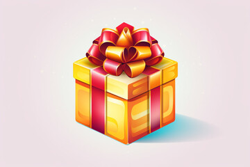 Obraz premium gift box with ribbon illustration generated AI