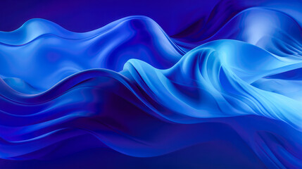 Indigo Waves or Fabric Abstract Background AI Generative