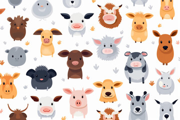 seamless pattern with animals generated AI