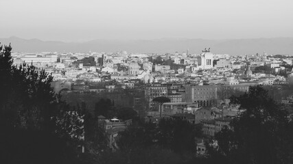 Rome, Italy -  Panorama of Rome from the Janiculum hill