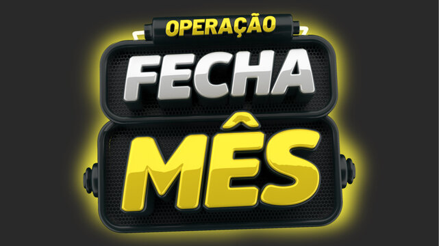 selo 3d ''opera&ccedil;&atilde;o fecha m&ecirc;s''