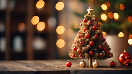 Fototapeta na wymiar Christmas Tree with Lights Decoration