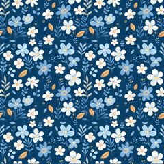 watercolor floral seamless pattern with white background