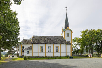 Fototapeta na wymiar Ekne church is a long church from 1893 in Levanger municipality in Trøndelag. The building is made of timber and has 220 spaces. Norway