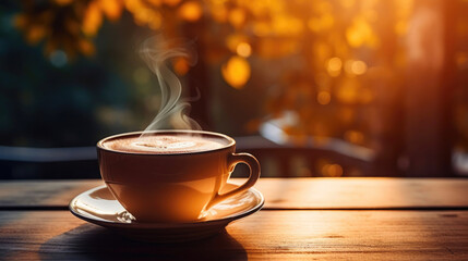 Warm Coffee Bathed in Sunlight