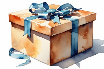 Colorful gift box tied with ribbon