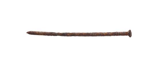 Old rusty nail isolated on transparent background