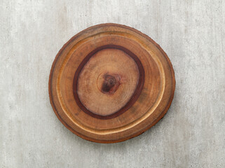 Empty rustic wooden board over wooden table
