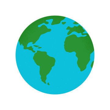 Flat vector illustration of the planet earth. The concept of Earth Day and the preservation of the environment. Graphic cartoon icon for posters and banners.