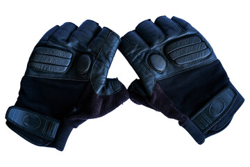 Motorcycle gloves isolated on white background