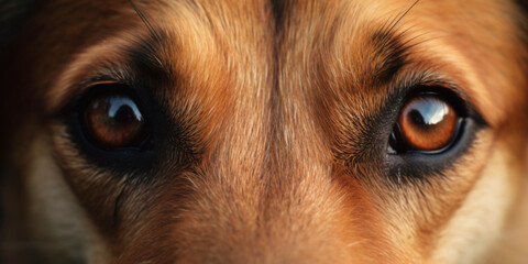 Sad eyes of a dog close up