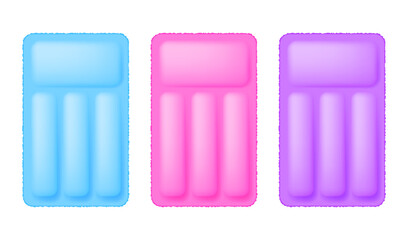 Set of Inflatable Pool Float Mattresses. Vector objects