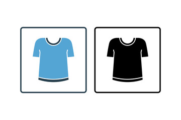 T-Shirt Icon. Icon related to clothes icon set. solid icon style. Simple vector design editable