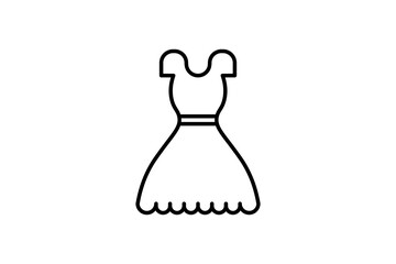 Dress Icon. Icon related to clothes icon set. line icon style. Simple vector design editable