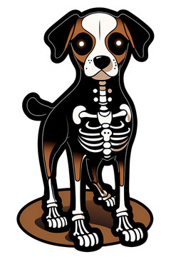 Eerie Skeuomorphic Canine Artwork. Generative AI.