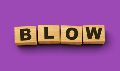 Wooden blocks Blow word concept isolated background 3d illustration