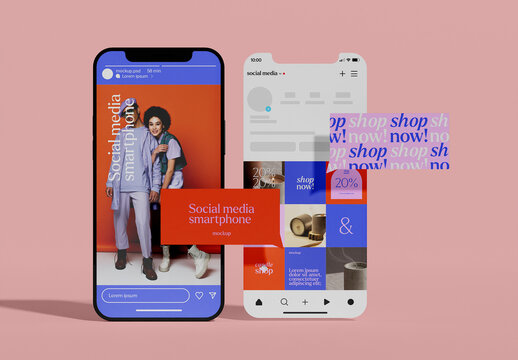 Post Layout with Messaging on Smartphone Mockup 