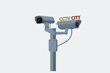 vector logo illustration of surveillance camera or cctv
