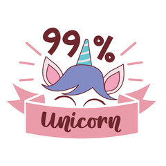 Unicorn saying Inspirational vector Hand drawn typography poster. T shirt calligraphic design. Vector illustration