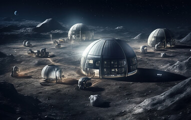 Fototapeta na wymiar Lunar Base Buildings,created with generative ai tecnology.