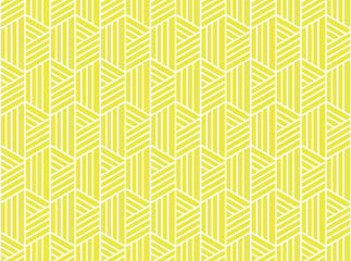 Abstract geometric pattern with stripes, lines. Seamless vector background. White and yellow ornament. Simple lattice graphic design