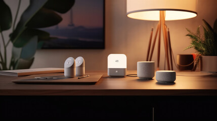 A smart home hub orchestrating various IoT devices to create a seamless living environment