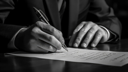 Businessman is signing contract paper