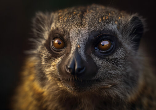 Liama monkey portrait created with Generative AI technology