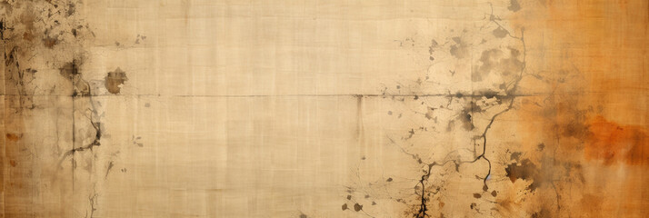 old yellowed paper with spots and scratches, texture. Generative Ai.