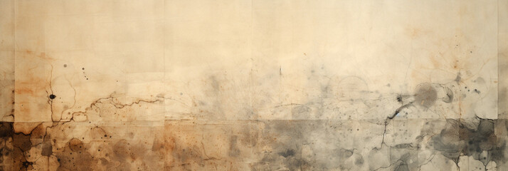 Fototapeta premium texture of old yellowed paper with mold, scratches and rust. Generative Ai.