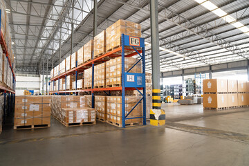 Empty shelf or rack in warehouse